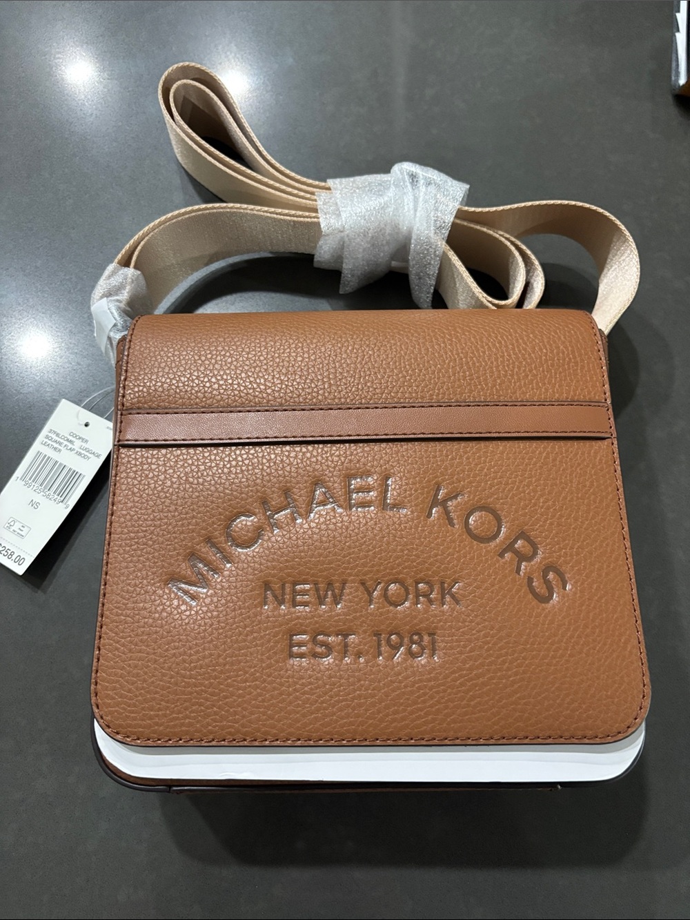 Michael Kors Tan Pebbled Leather Messenger Bag